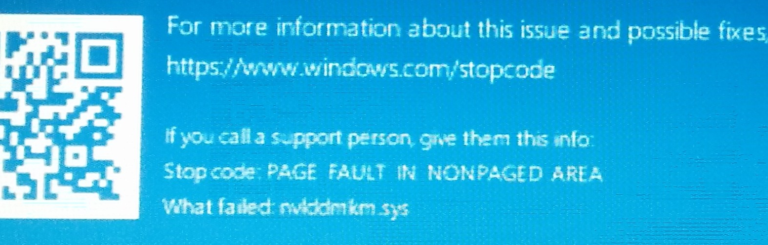 【パソコン修理】ブルースクリーンが発生し「PAGE_FAULT_IN_NONPAGED_AREA」「nvlddmkm.sys」と表示される不具合