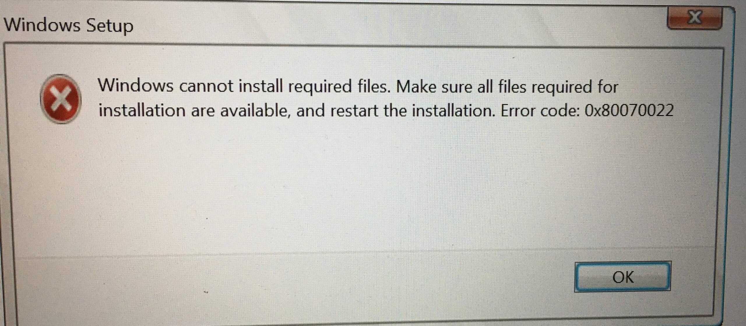 【パソコン修理】Windows11「必要なファイルをインストールできません」エラーコード 0x80070022【パソコン修理】