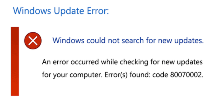 【パソコン修理】Windows11,Windows10で「0x80070002」エラーコードが表示される