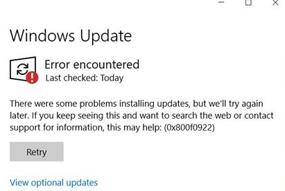 【パソコン修理】WindowsUpdateエラー「0x800f0922」
