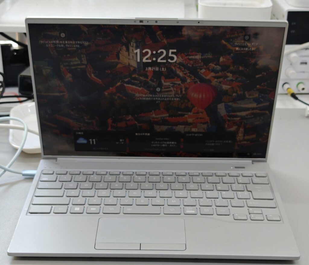 キーボード交換修理完了後のノートパソコン 全キー正常動作を確認