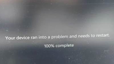 Windows 11の黒い画面にSYSTEM_THREAD_EXCEPTION_NOT_HANDLED ndis.sysと表示された例